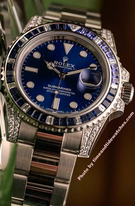 rolex submariner diamond and sapphire|rolex submariner watch price guide.